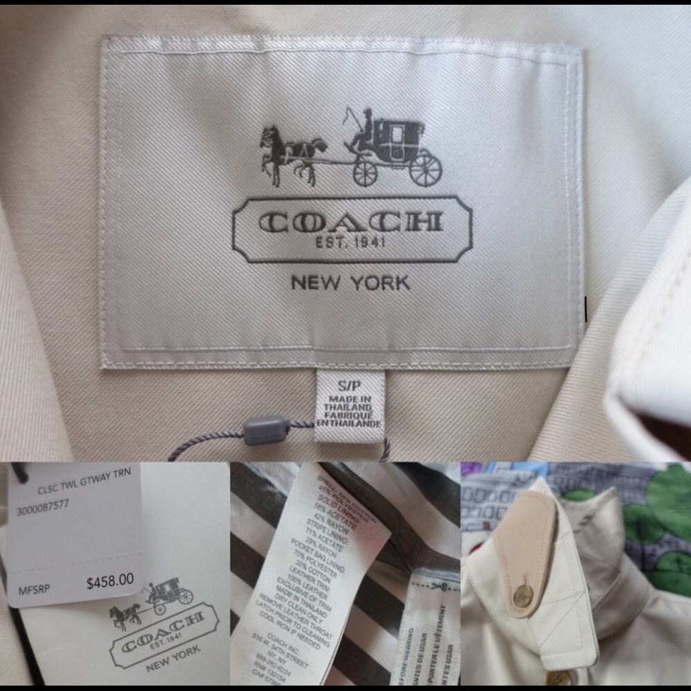 Coach Classic Twill Getaway Trench in Natural - Picture 7 of 8
